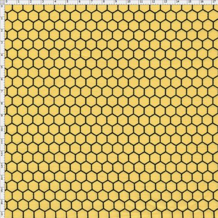 Tecido Estampado para Patchwork - Bee Buzz: Colmeia Mostarda (0,50x1,40)
