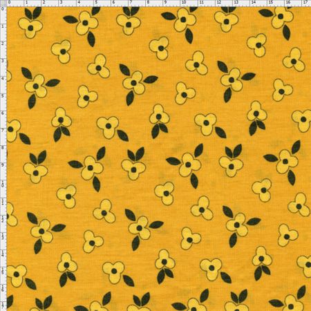 Tecido Estampado para Patchwork - Bee Buzz: Mini Flower Mostarda (0,50x1,40)