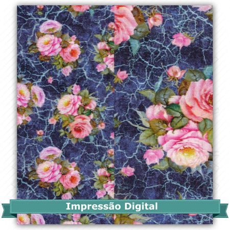 Tecido Estampado para Patchwork Bia Moreira - Arranjo de Rosas 03 (0,50x1,40)