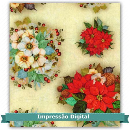 Tecido Estampado para Patchwork Bia Moreira - Floral Natal 03 (0,50x1,40)