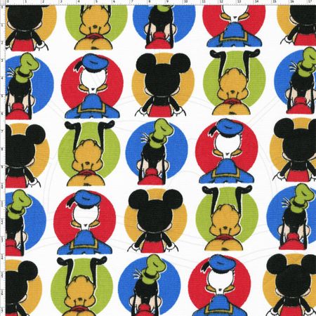 Tecido Estampado para Patchwork - Coleção Disney Mickey e Amigos (0,50x1,50)