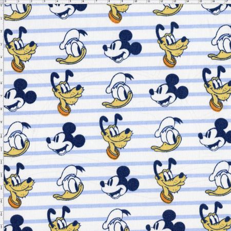 Tecido Estampado para Patchwork - Coleção Disney Mickey e Donald e Pluto (0,50x1,50)