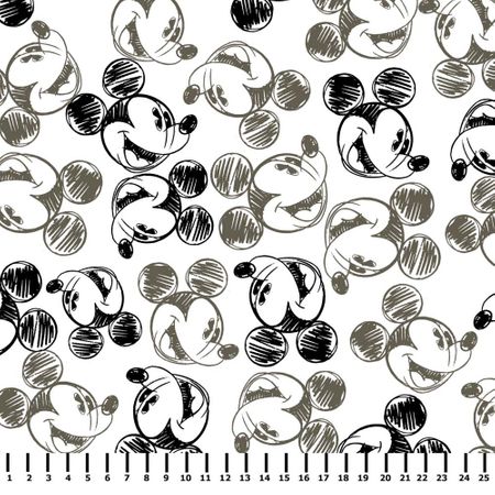 Tecido Estampado para Patchwork - Coleção Disney Mickey Mouse Fundo Branco (0,50x1,50)