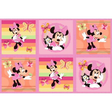 Tecido Estampado para Patchwork - Coleção Disney Painel Digital Minnie e Borboletas (1,50x1,00)