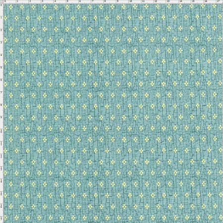 Tecido Estampado para Patchwork - Coleção Floral Paris Mini Bolinhas Craqueladas Aqua Marine (0,50x1,40)