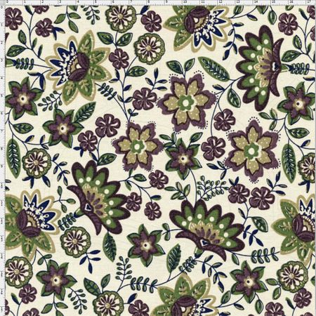 Tecido Estampado para Patchwork - Coleção Lancaster Floral Grande Uva (0,50x1,40)