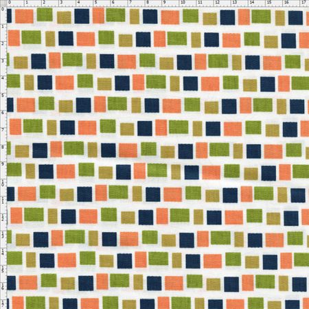 Tecido Estampado para Patchwork - Coleção Lhamas Quadradinhos com Verde (0,50x1,40)