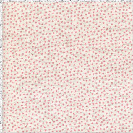 Tecido Estampado para Patchwork - Coleção Linho Belga Estrela Rosa Cor 06 (0,50x1,40)