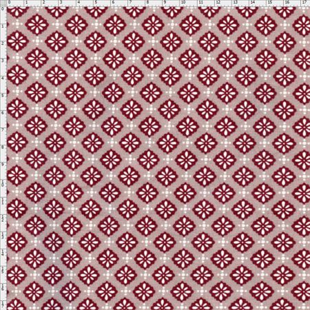 Tecido Estampado para Patchwork - Coleção Manequim Trama Floral Vinho (0,50x1,40)