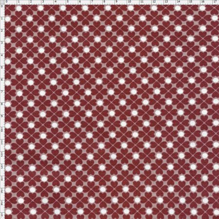 Tecido Estampado para Patchwork - Coleção Manequim Trevo Vinho (0,50x1,40)