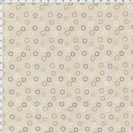Tecido Estampado para Patchwork - Coleção Marrakesh Poá em Círculos Crú (0,50x1,40)