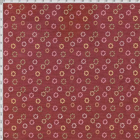 Tecido Estampado para Patchwork - Coleção Marrakesh Poá em Círculos Vinho (0,50x1,40)