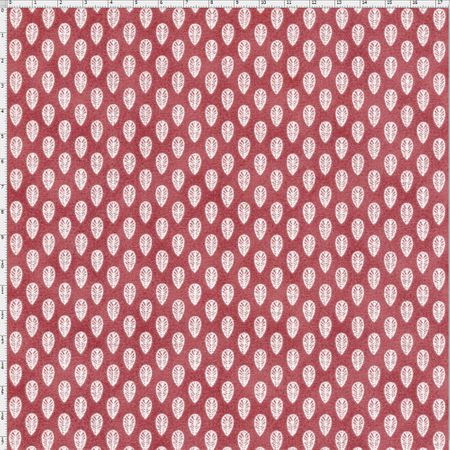 Tecido Estampado para Patchwork - Coleção Mini Elementos Folhinha Rosa Rei (0,50x1,40)