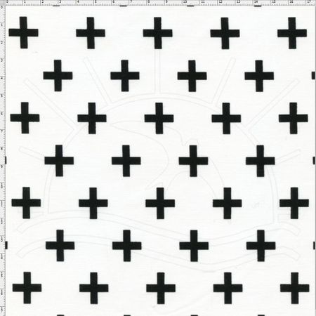 Tecido Estampado para Patchwork - Coleção Monochrome Cross (0,50x1,40)