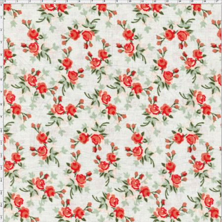 Tecido Estampado para Patchwork - Coleção Nashville Cinza Petit Floral (0,50x1,40)