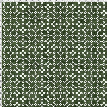 Tecido Estampado para Patchwork - Coleção Outono Trevo Verde Musgo (0,50x1,40)