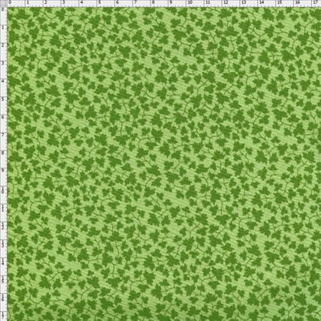Tecido Estampado para Patchwork - Coleção Portas Folhas Verdes (0,50x1,40)
