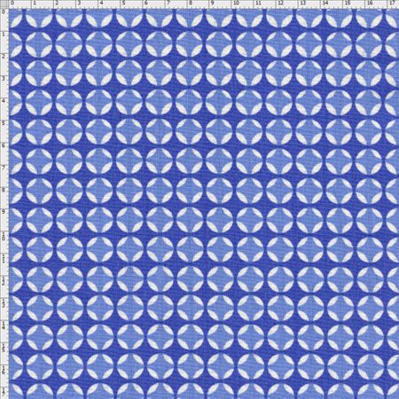 Tecido Estampado para Patchwork - Coleção Portas Geométrico Azul (0,50x1,40)