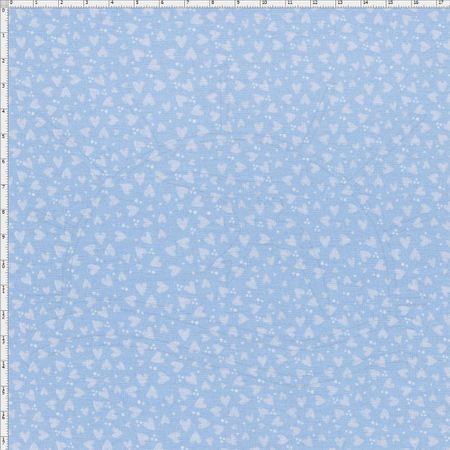 Tecido Estampado para Patchwork - Coleção Santo Antônio Coração Fundo Azul (0,50x1,40)