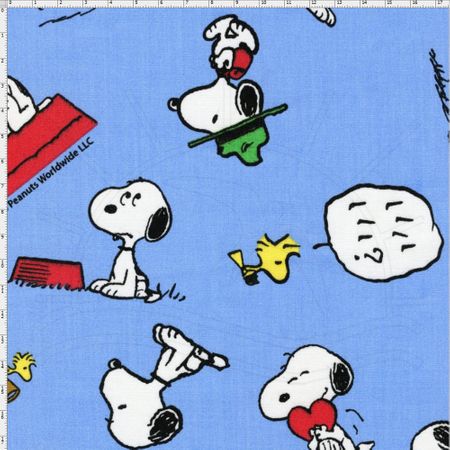 Tecido Estampado para Patchwork - Coleção Snoopy Expressões (0,50x1,40)