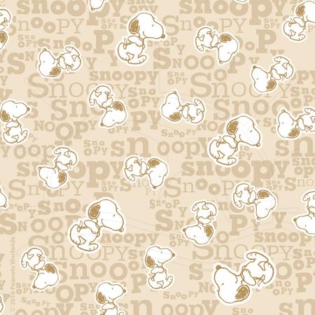 Tecido Estampado para Patchwork - Coleção Snoopy Mono Fundo Bege (0,50x1,40)