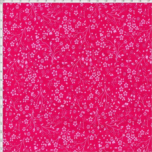 Tecido Estampado para Patchwork - Composê Florais Pink com Rosa Cor 1572 (0,50X1,40)