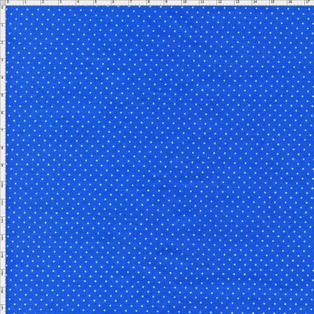 Tecido Estampado para Patchwork - Composê Poá Azul Bic Cor 1594 (0,50X1,40)