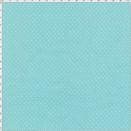 Tecido Estampado para Patchwork - Composê Poá Azul Claro Cor 1595 (0,50X1,40)