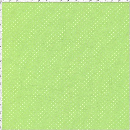 Tecido Estampado para Patchwork - Composê Poá Verde Pistache Cor 1591 (0,50X1,40)