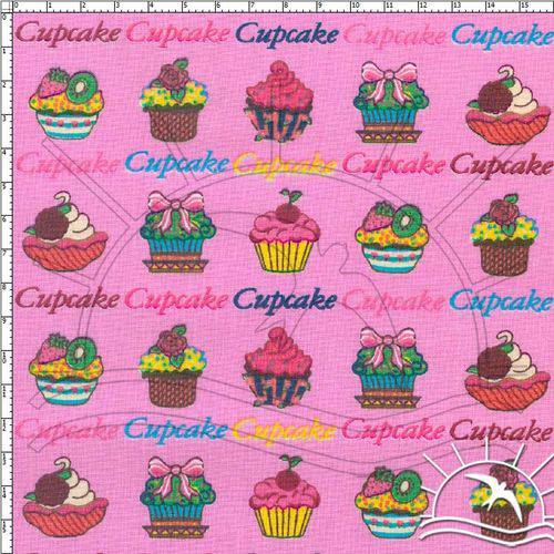 Tecido Estampado para Patchwork - Cupcake Pink 02 (0,50x1,40)