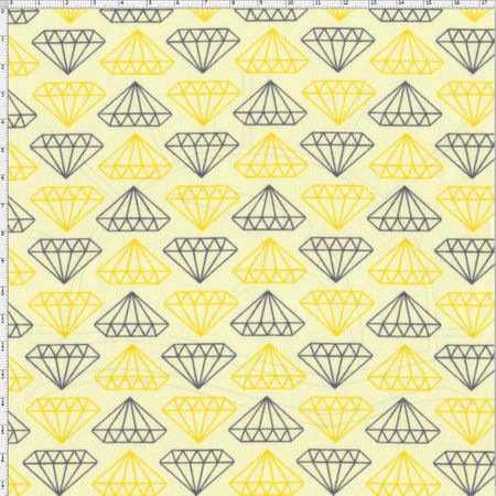 Tecido Estampado para Patchwork - Diamantes Amarelo Cor 1810 (0,50x1,40)