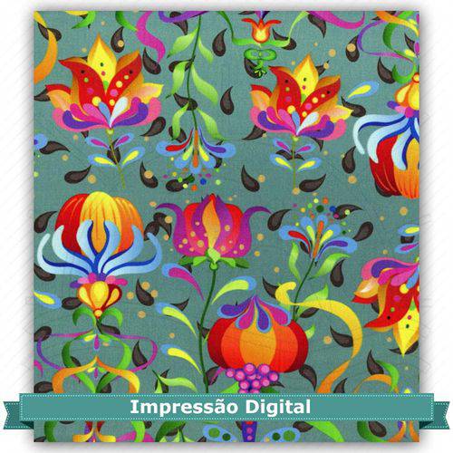 Tecido Estampado para Patchwork - Digital Dreams Petróleo (0,50x1,40)
