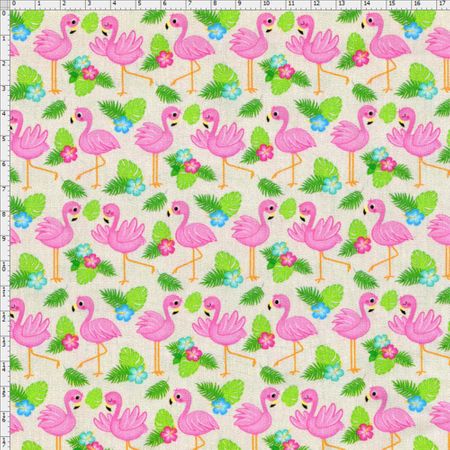 Tecido Estampado para Patchwork - Digital Flamingos (0,50x1,40)