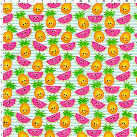 Tecido Estampado para Patchwork - Digital Frutinhas (0,50x1,40)