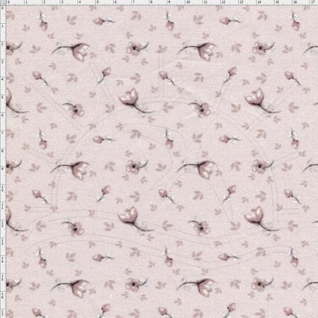 Tecido Estampado para Patchwork - Digital Mini Bouquet Rose Hexagonos (0,50x1,40)