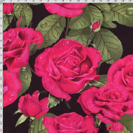 Tecido Estampado para Patchwork - Digital Rosas (0,50x1,40)