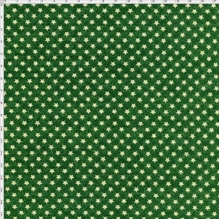 Tecido Estampado para Patchwork - Estrelas com Textura Verde Cor 02 (0,50x1,40)