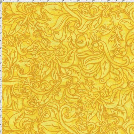 Tecido Estampado para Patchwork - Fantasia Airton Spengler: Relevo Amarelo (0,50x1,40)