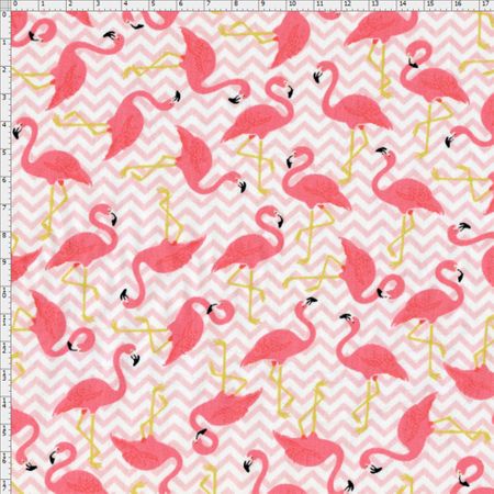 Tecido Estampado para Patchwork - Flamingos Tropical Cor 2110 (0,50x1,40)