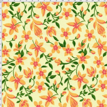 Tecido Estampado para Patchwork - Floral Amarelo Cor 2 (0,50x1,40)