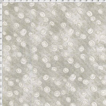 Tecido Estampado para Patchwork - Floral Doodle Cinza (0,50x1,40)