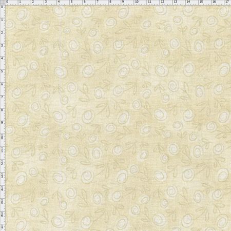 Tecido Estampado para Patchwork - Floral Doodle Creme (0,50x1,40)