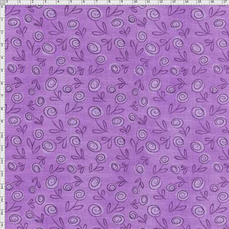 Tecido Estampado para Patchwork - Floral Doodle Lavanda (0,50x1,40)