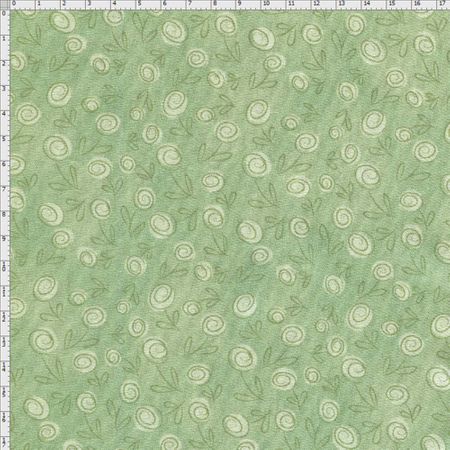 Tecido Estampado para Patchwork - Floral Doodle Pistache (0,50x1,40)