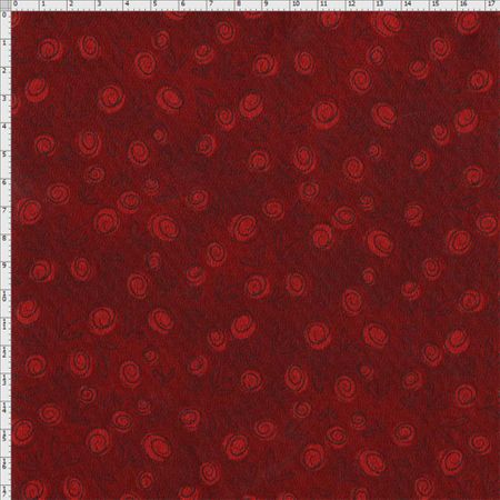 Tecido Estampado para Patchwork - Floral Doodle Sangue (0,50x1,40)