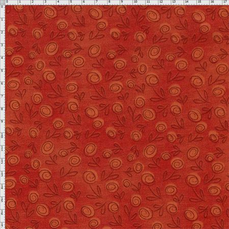 Tecido Estampado para Patchwork - Floral Doodle Vermelho Claro (0,50x1,40)