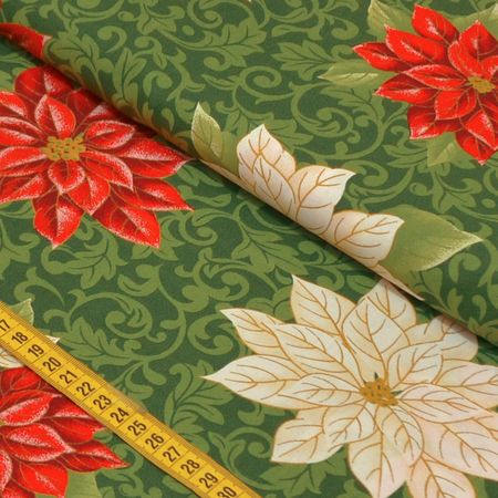 Tecido Estampado para Patchwork - Floral Natalino Requinte Cor 2203 (0,50x1,40)