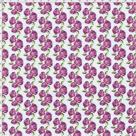 Tecido Estampado para Patchwork - Floral Veneza Lilás e Gelo Cor 1940 (0,50x1,40)