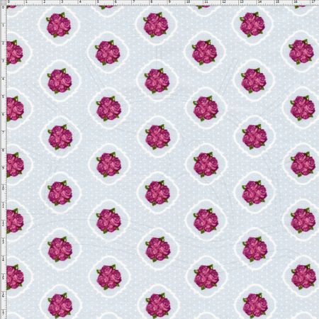 Tecido Estampado para Patchwork - Floral Veneza Lilás e Gelo Cor 1969 (0,50x1,40)