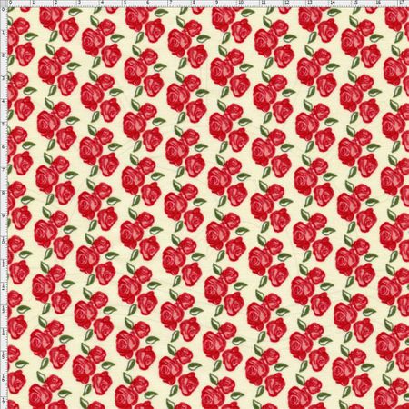 Tecido Estampado para Patchwork - Floral Veneza Vermelho e Bordô Cor 1953 (0,50x1,40)